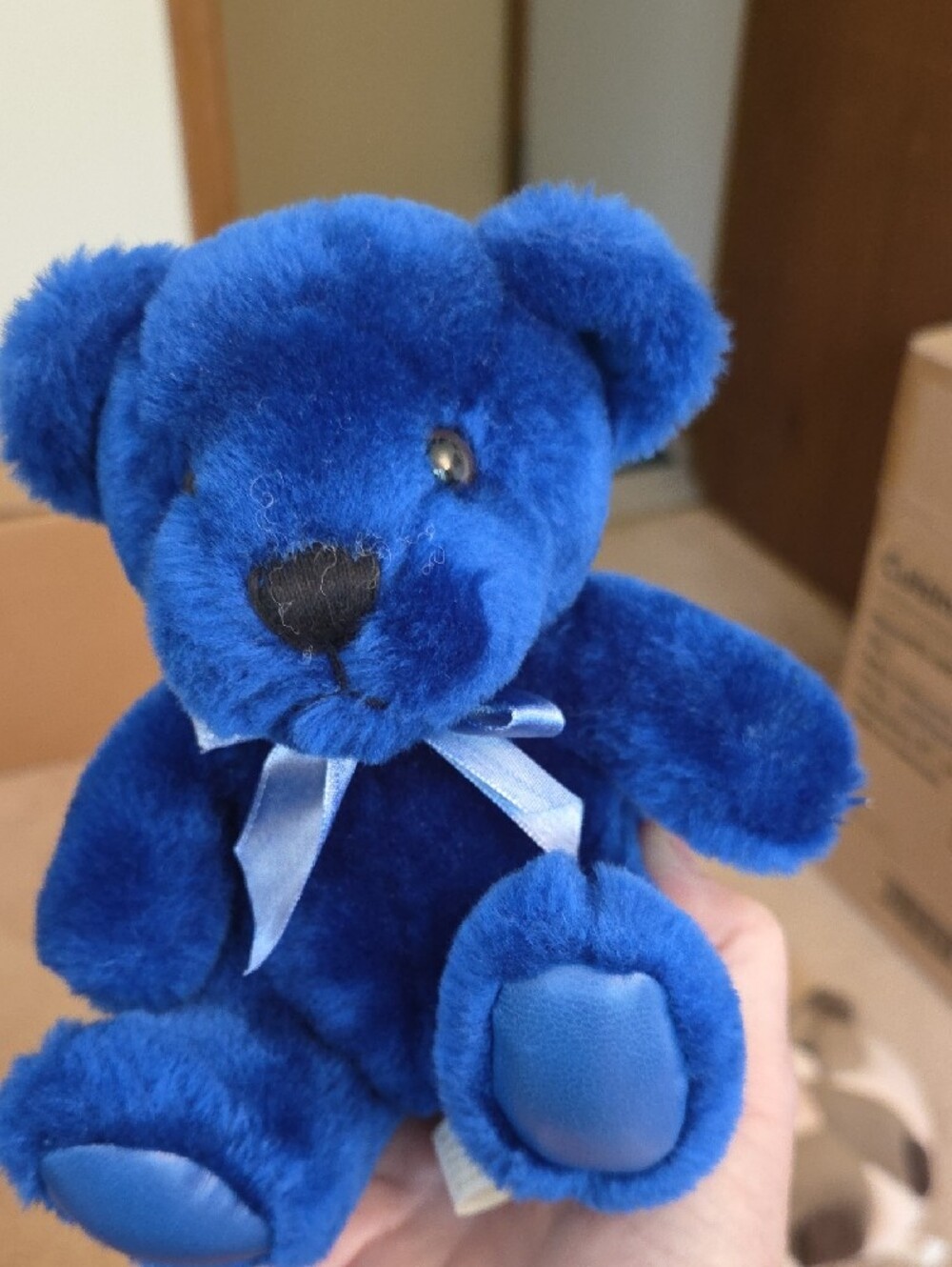 Blue Plush Teddy Bear Stuffed Toy - Soft Kids Toy